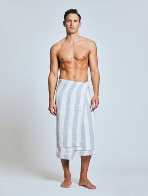 MEDIUM STRIPE LINEN BEACH TOWEL