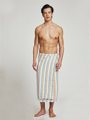 STRIPE LINEN BEACH TOWEL